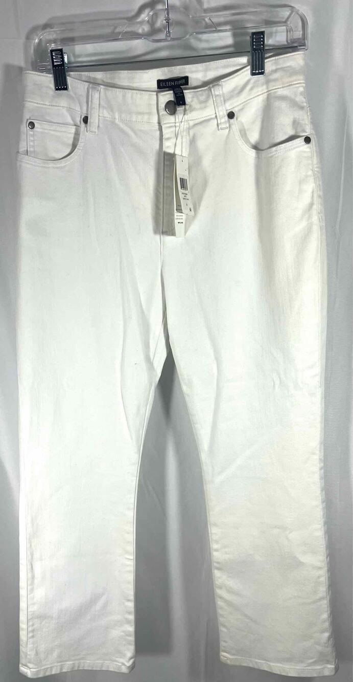 Eileen Fisher Size 6 White Bootcut Denim NEW Premium Denim Jeans